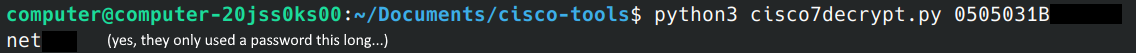 Using cisco7decrypt