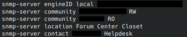 SNMP configuration and switch location